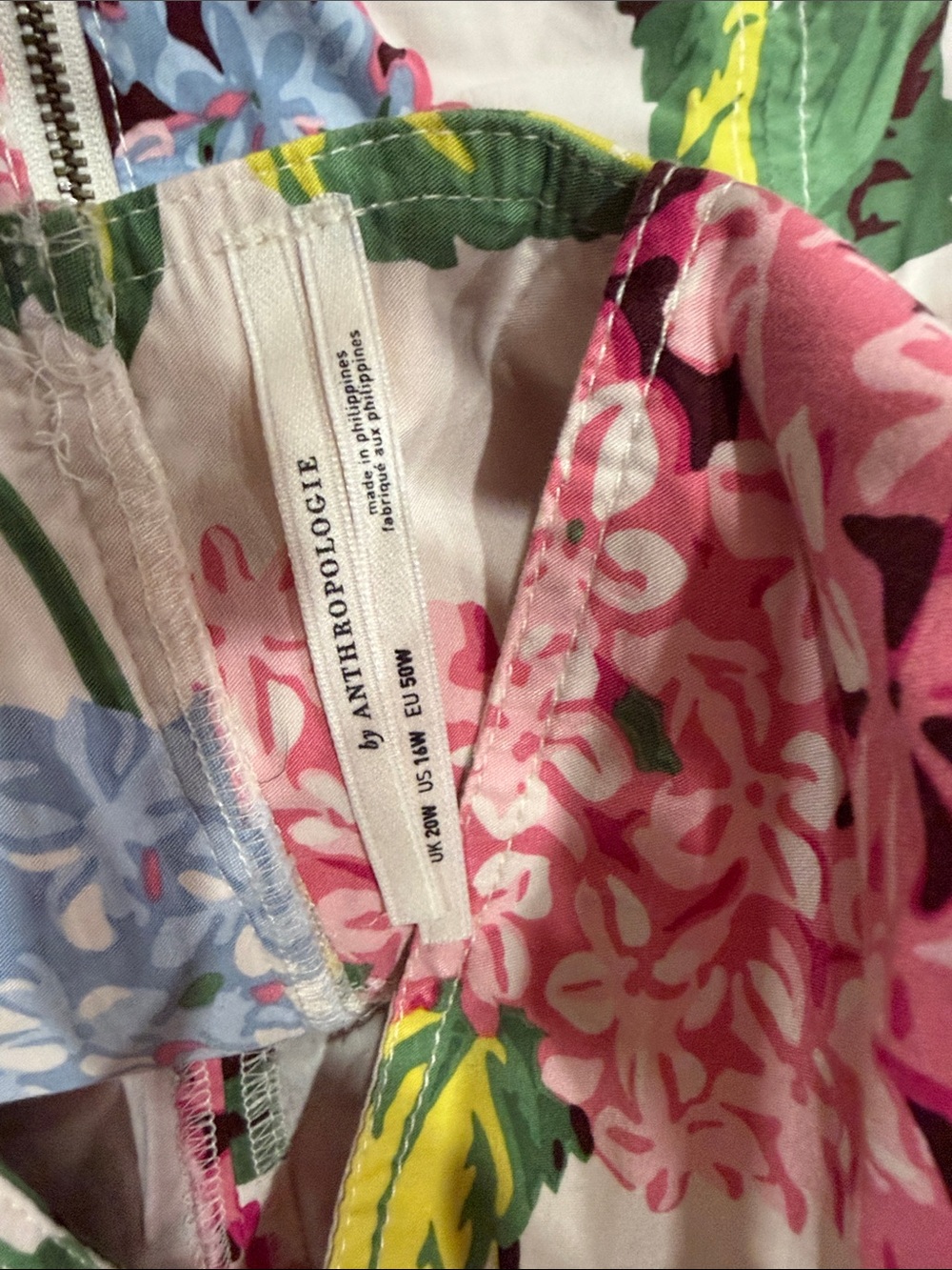 Floral Sundress - White with Pink, Yellow & Blue Flowers - Picture 2 of 3
